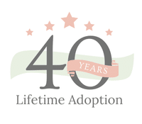 Lifetime Adoption 40th anniversary logo